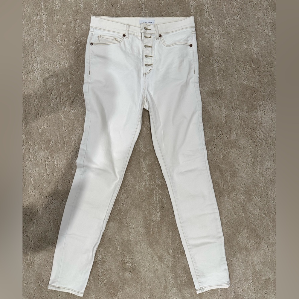 Loft Women's White Skinny Jeans